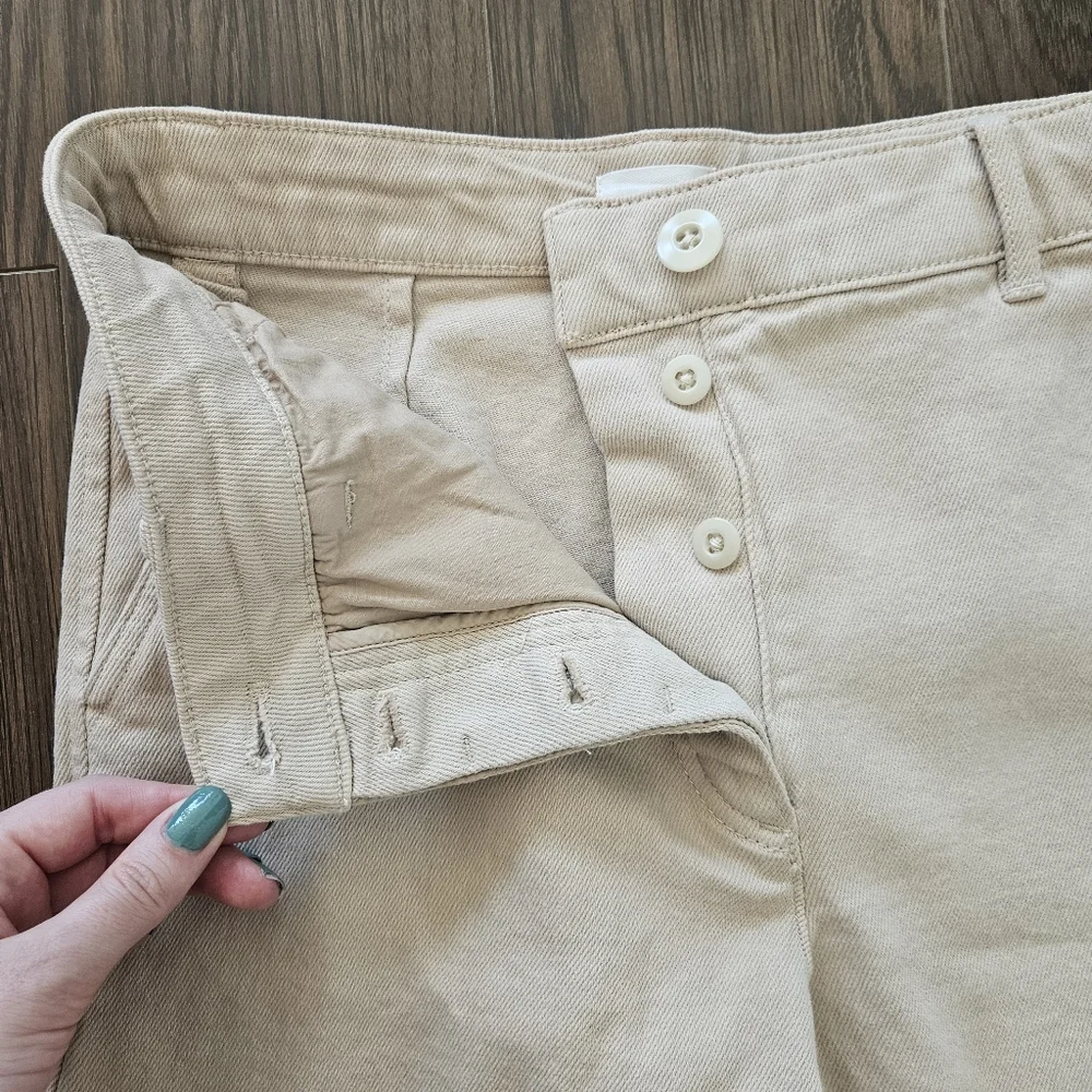 Aritzia Wilfred Free High-Waisted Twill Modern Cargo Pant Birch Size 4 - Picture 6 of 10